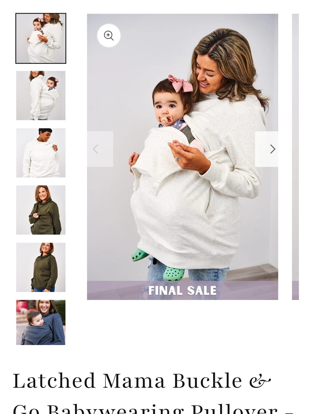 Latched Mama Babywearing Sweatshirt XS in Oatmeal - Picture 2 of 14
